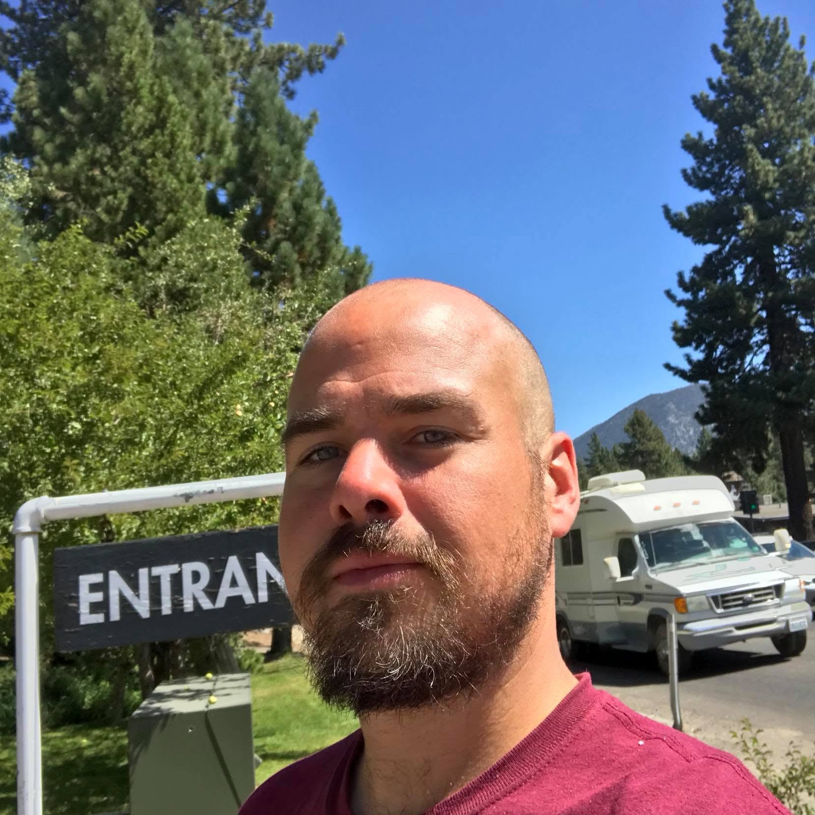 Michael Williamson in South Lake Tahoe on his first day off the Pacific Crest Trail in 2018.